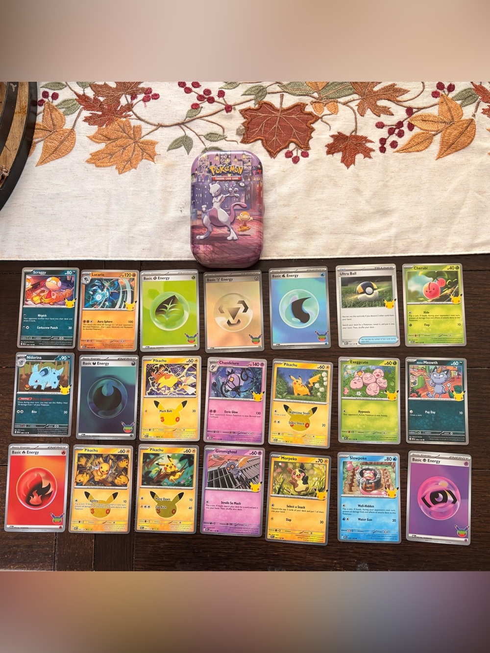 Pokémon TCG 30th Anniversary Edition Card Lot With Tin